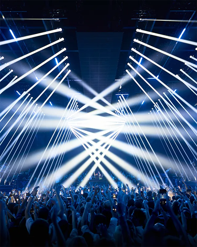 Packed out club night with busy crowd